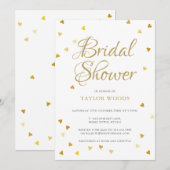 Goudharten confetti vrijgezellenfeest kaart (Voorkant / Achterkant)