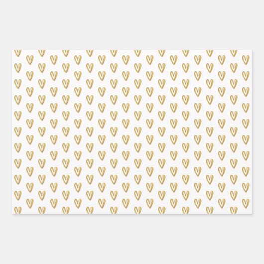 Goudharten en goudlijnen inpakpapier vel (Voorkant 3)