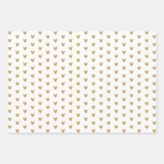 Goudharten en goudlijnen inpakpapier vel (Voorkant 2)