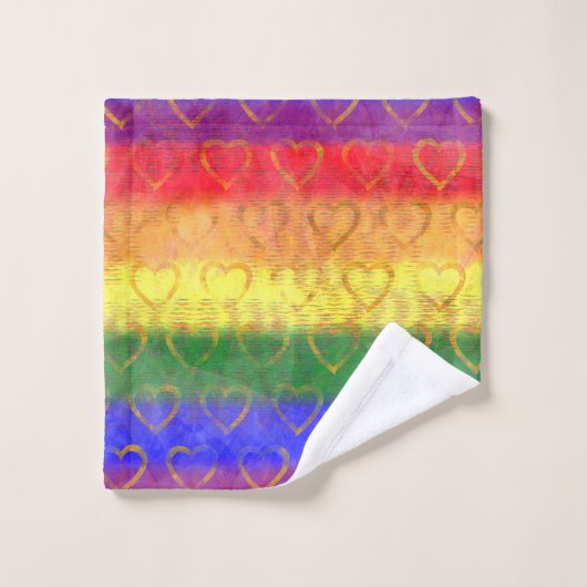 Goudharten, heldere regenboogkleuren, gekleurde vl bad handdoek (Wasdoekje)