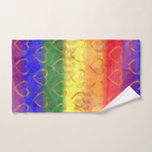 Goudharten, heldere regenboogkleuren, gekleurde vl bad handdoek (Handdoek)