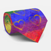 Goudharten, heldere regenboogkleuren, gekleurde vl stropdas (Opgerold)