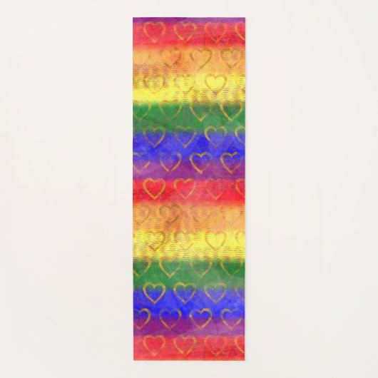 Goudharten, heldere regenboogkleuren, gekleurde vl yogamat (Voorkant)