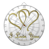 Goudharten houden van jou dartbord (Voorkant)