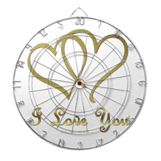 Goudharten houden van jou dartbord (Voorkant)