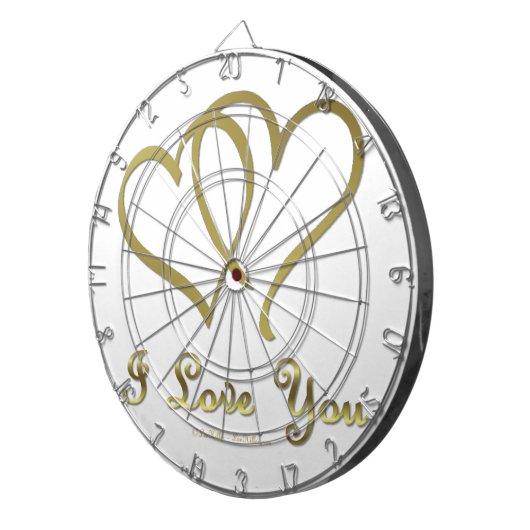 Goudharten houden van jou dartbord (Voorkant Rechts)