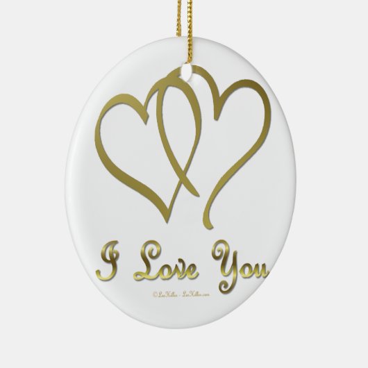 Goudharten houden van jou keramisch ornament (Rechts)