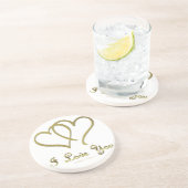 Goudharten houden van jou zandsteen onderzetter (Zijkant)