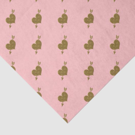 Goudharten met reliëf - Lt - WEEFSELPAPIER Tissuepapier (Detail)