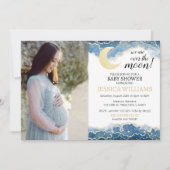 Goudhemels, baby shower, foto-uitnodiging kaart (Voorkant)