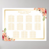 Goudherfstbloemen - Dall Wedding Seding Chart Poster (Voorkant)