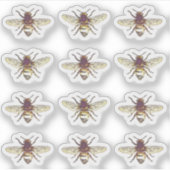  goudhoningbijen Waterdicht Etiket Sticker (Voorkant)