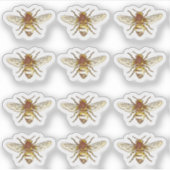  goudhoningbijen Waterdicht Etiket Sticker (Voorkant)