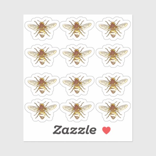  goudhoningbijen Waterdicht Etiket Sticker (Vel)