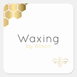 Goudhoningbijenwassen/ estheticien vierkante sticker