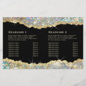 Goudhoudende tweeledige brochure glitter (Achterkant)