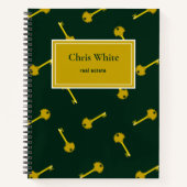 Goudhuissleutels donkergroen notitieboek (Voorkant)