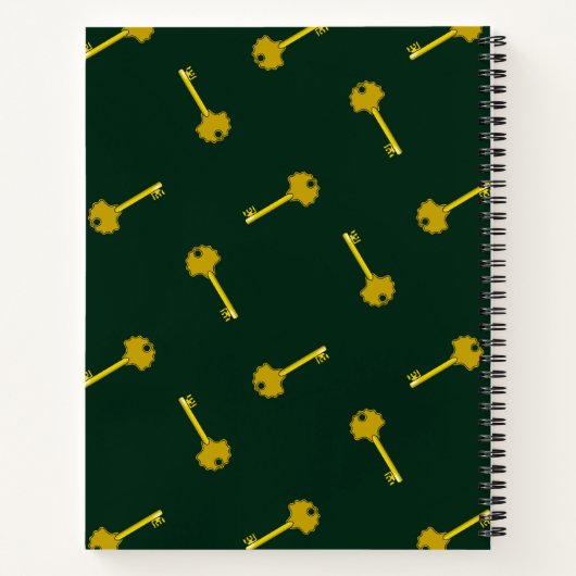 Goudhuissleutels donkergroen notitieboek (Achterkant)