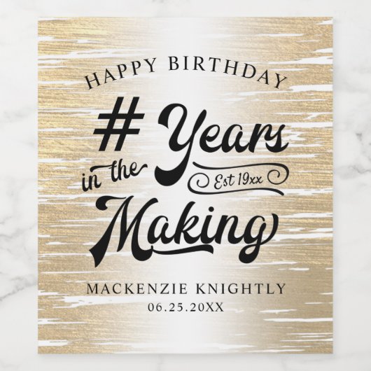 Goudjaren in de kiem wijn etiket (Enkel label)