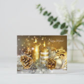 goudkaarsen pijnboompitten briefkaart (Staand voorkant)