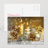 goudkaarsen pijnboompitten briefkaart (Voorkant / Achterkant)