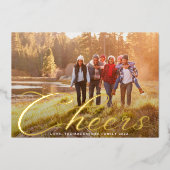 goudkaas | Klassieke kerstfoto Folie Feestdagenkaart (Voorkant)