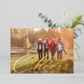 goudkaas | Klassieke kerstfoto Folie Feestdagenkaart (Staand Voorkant)