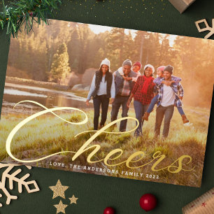 goudkaas Klassieke kerstfoto Folie Feestdagenkaart