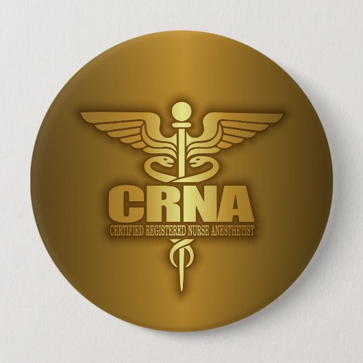 Goudkaduceus (CRNA) Ronde Button 4,0 Cm (Voorkant)
