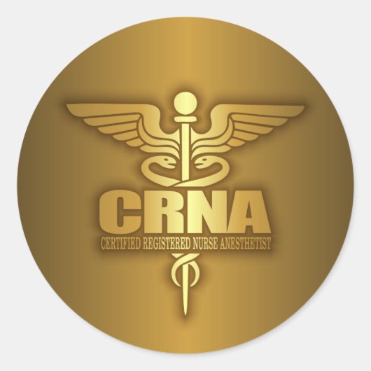 Goudkaduceus (CRNA) Ronde Sticker (Voorkant)