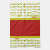 Goudkalkgroen, modern gepatterd theedoek (Verticaal)