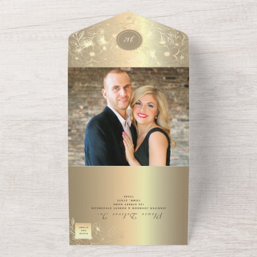 goudkalligrafie all in one uitnodiging (Buitenkant)