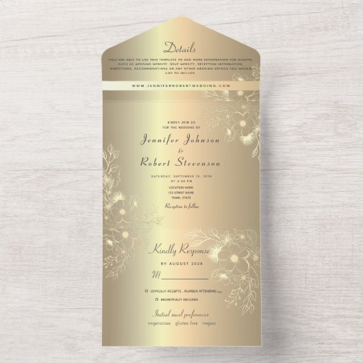  goudkalligrafie all in one uitnodiging (Binnen)