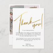 Goudkalligrafie Foto's Weddenschap Hartelijk dank Bedankkaart (Voorkant / Achterkant)