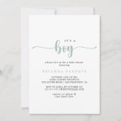 Goudkalligrafie Het is een Baby shower van een jon Kaart (Voorkant)