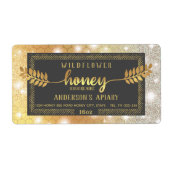 goudkalligrafie honingbijl etiket (Voorkant)