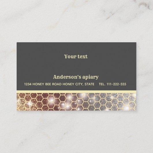 goudkalligrafie honingbijl visitekaartje (Achterkant)