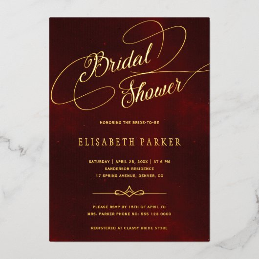 Goudkalligrafie met  vrijgezellenfeest folie uitnodiging (Voorkant)