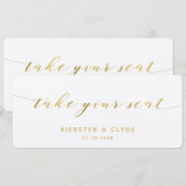 Goudkalligrafie Neem uw stoel bovenaan de Kaart (Voorkant / Achterkant)