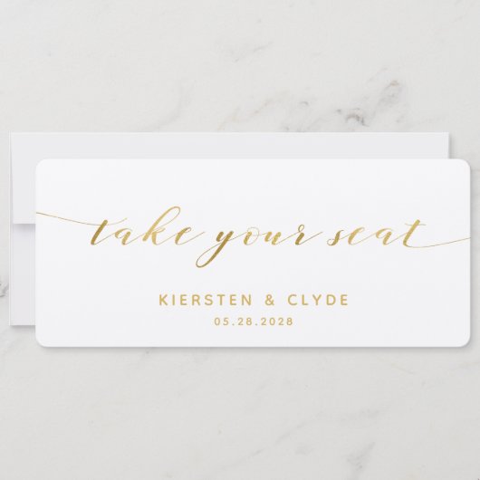 Goudkalligrafie Neem uw stoel bovenaan de Kaart (Voorkant)