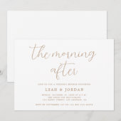 Goudkalligrafie 's ochtends na de bruiloft Brunch Kaart (Voorkant / Achterkant)