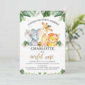 Goudkalligrafie Safari Wild Op een dag Kaart (Staand voorkant)