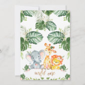 Goudkalligrafie Safari Wild Op een dag Kaart (Achterkant)
