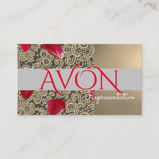 Goudkant en Rozen Aangepaste Avon Visitekaartje