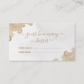 Goudkanten Crème Raad Hoeveel Kusjes Bruidsfeest Informatiekaartje (Voorkant)