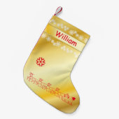 Goudkerst met monogrammen kleine kerstsok (Voorkant (Hangend))