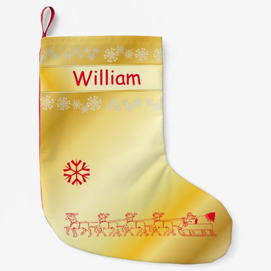 Goudkerst met monogrammen kleine kerstsok (Voorkant)