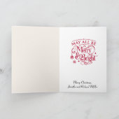 Goudkerst  scène Merry & Bright Feestdagen Kaart (Binnen)