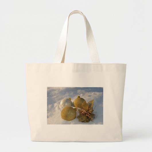 Goudkerstavond in de sneeuw grote tote bag (Voorkant)