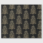 Goudkerstbomen met sierbloemen cadeaupapier (Vlak)